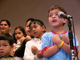 students singing